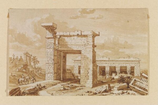 Unknown, View of the Northern Gate of Dendera or Tentyra