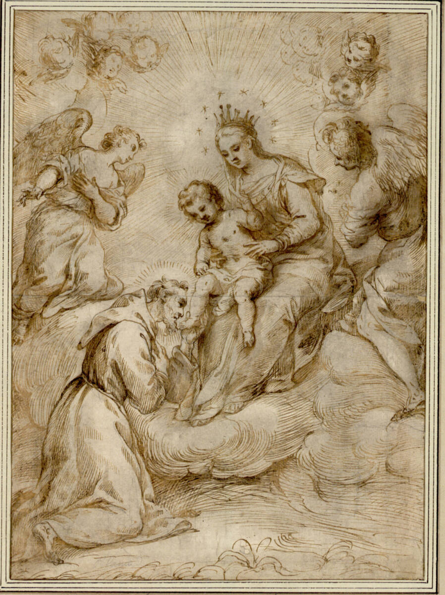 Anonym, Maria reicht das Kind dem Heiligen Antonius von Padua