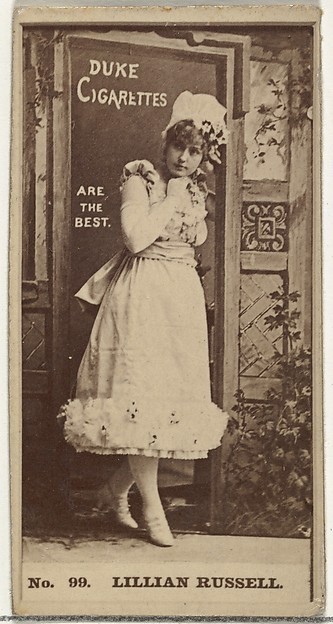 W. Duke, Sons & Co., Card Number 99, Lillian Russell, from the Actors and Actresses series (N145-6) issued by Duke Sons & Co. to promote Duke Cigarettes