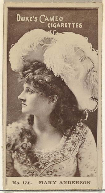 W. Duke, Sons & Co., Card Number 136, Mary Anderson, from the Actors and Actresses series (N145-4) issued by Duke Sons & Co. to promote Cameo Cigarettes