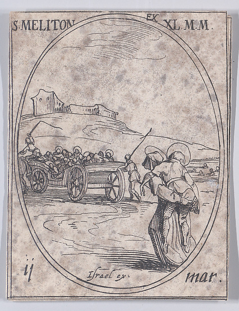 Jacques Callot, S. Meliton et Ses Compagnons (St. Meliton and His Companions), March 11th, from "Les Images De Tous Les Saincts et Saintes de L'Année" (Images of All of the Saints and Religious Events of the Year)