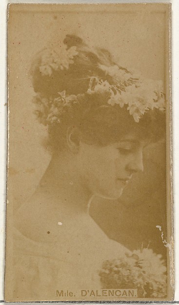 W. Duke, Sons & Co., Mlle. D'Alencan, from the Actors and Actresses series (N145-8) issued by Duke Sons & Co. to promote Duke Cigarettes