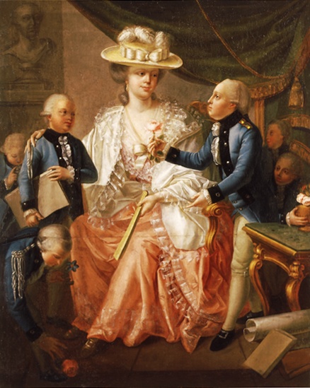 Jakob Friedrich Weckherlin, Franziska von Hohenheim zu Besuch in der Hohen Carlsschule