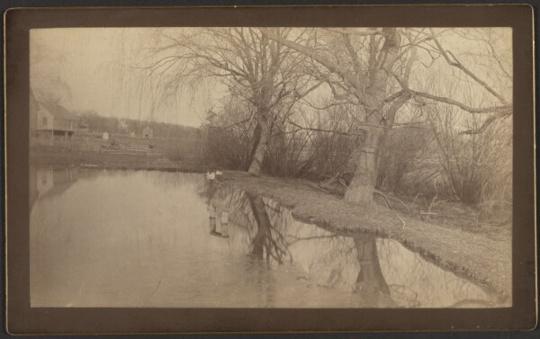 Unknown, [Pond with farmhouse]