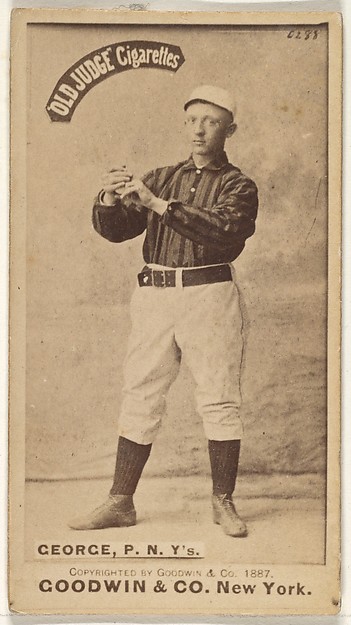Goodwin & Company, Bill George, Pitcher, New York, from the Old Judge series (N172) for Old Judge Cigarettes