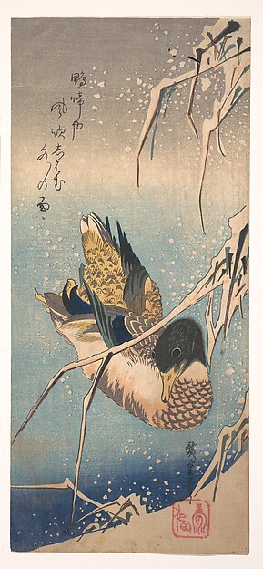 Utagawa Hiroshige, A Wild Duck near a Snow-laden Shore