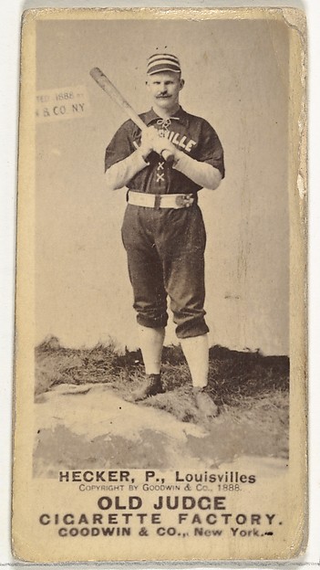 Goodwin & Company, Guy Jackson Hecker, Pitcher, Louisville Colonels, from the Old Judge series (N172) for Old Judge Cigarettes