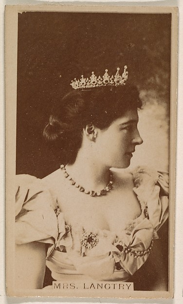 Kinney Brothers Tobacco Company, Mrs. Langtry, from the Actresses series (N245) issued by Kinney Brothers to promote Sweet Caporal Cigarettes
