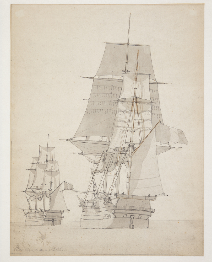 C.W. Eckersberg, To franske krigsskibe