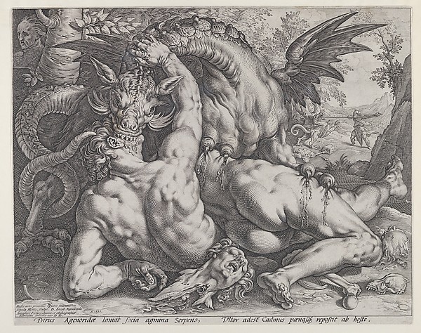 Hendrick Goltzius, The Dragon Devouring  the Companions of Cadmus