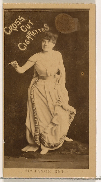 W. Duke, Sons & Co., Card Number 212, Fanny Rice, from the Actors and Actresses series (N145-2) issued by Duke Sons & Co. to promote Cross Cut Cigarettes