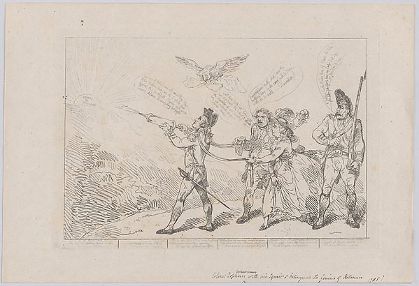 Thomas Rowlandson, [Col. Topham Endeavouring, With His Squirt, to Extinguish the Genius of Holman]