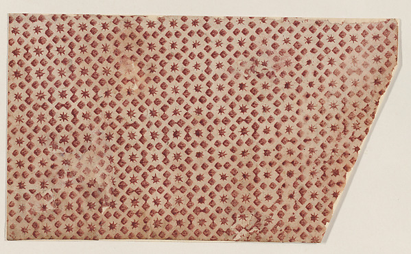 Anonymous, Sheet with overall geometric pattern with squares and stars