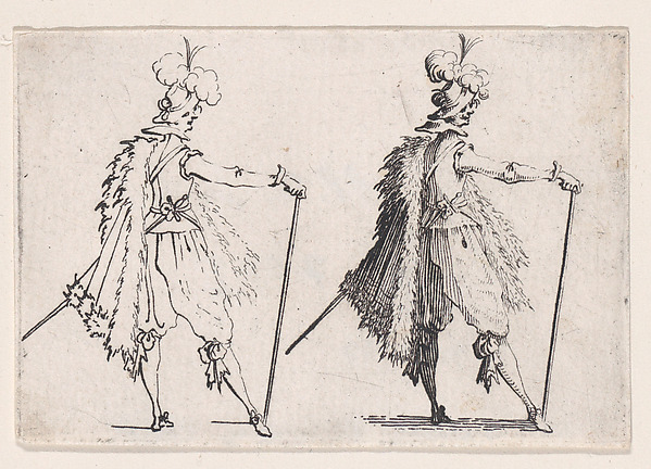 Jacques Callot, Le Gentilhomme a la Grande Canne (The Gentleman with the Large Cane), from "Les Caprices" Series A, The Florence Set