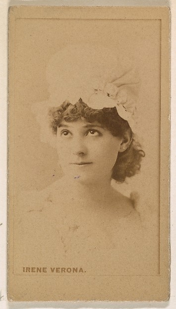 Kinney Brothers Tobacco Company, Irene Verona, from the Actresses series (N245) issued by Kinney Brothers to promote Sweet Caporal Cigarettes