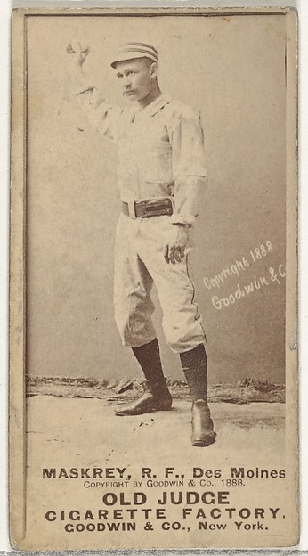 Goodwin & Company, Samuel Leech Maskrey, Right Field, Des Moines Prohibitionists, from the Old Judge series (N172) for Old Judge Cigarettes