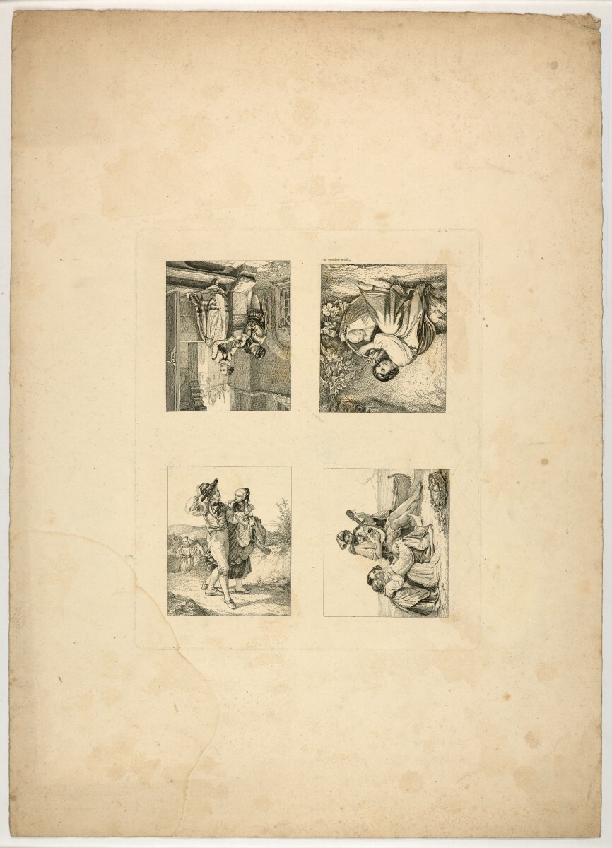 Auguste Hüssener, Andruckbogen mit vier Gemäldereproduktionen