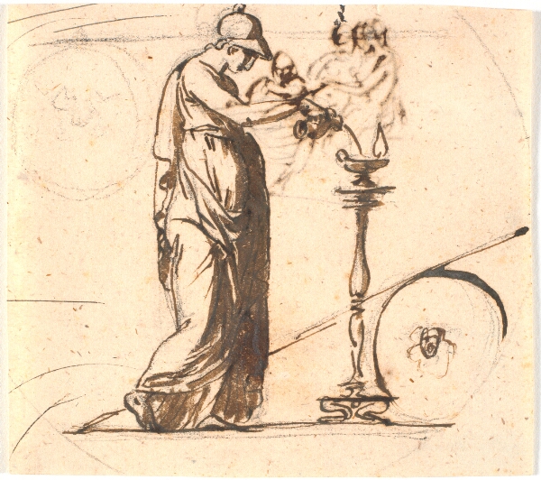 Nicolai Abildgaard, Athene gyder olie på en lampe