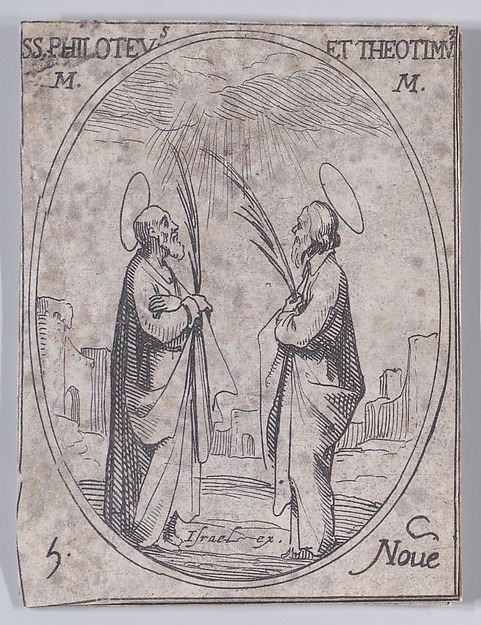 Jacques Callot, S. Philotée et S. Théotime (St. Philoteus and St. Theotimus), November 6th, from "Les Images De Tous Les Saincts et Saintes de L'Année" (Images of All of the Saints and Religious Events of the Year)