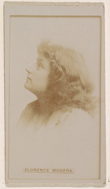 Kinney Brothers Tobacco Company, Florence Modena, from the Actresses series (N245) issued by Kinney Brothers to promote Sweet Caporal Cigarettes