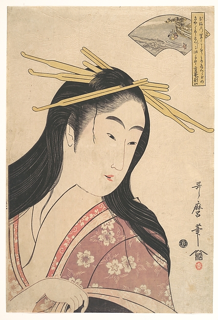 Kitagawa Utamaro, Tetsukuri no Tamagawa, from the series, "Six Tama Rivers" (Mu Tamagawa)