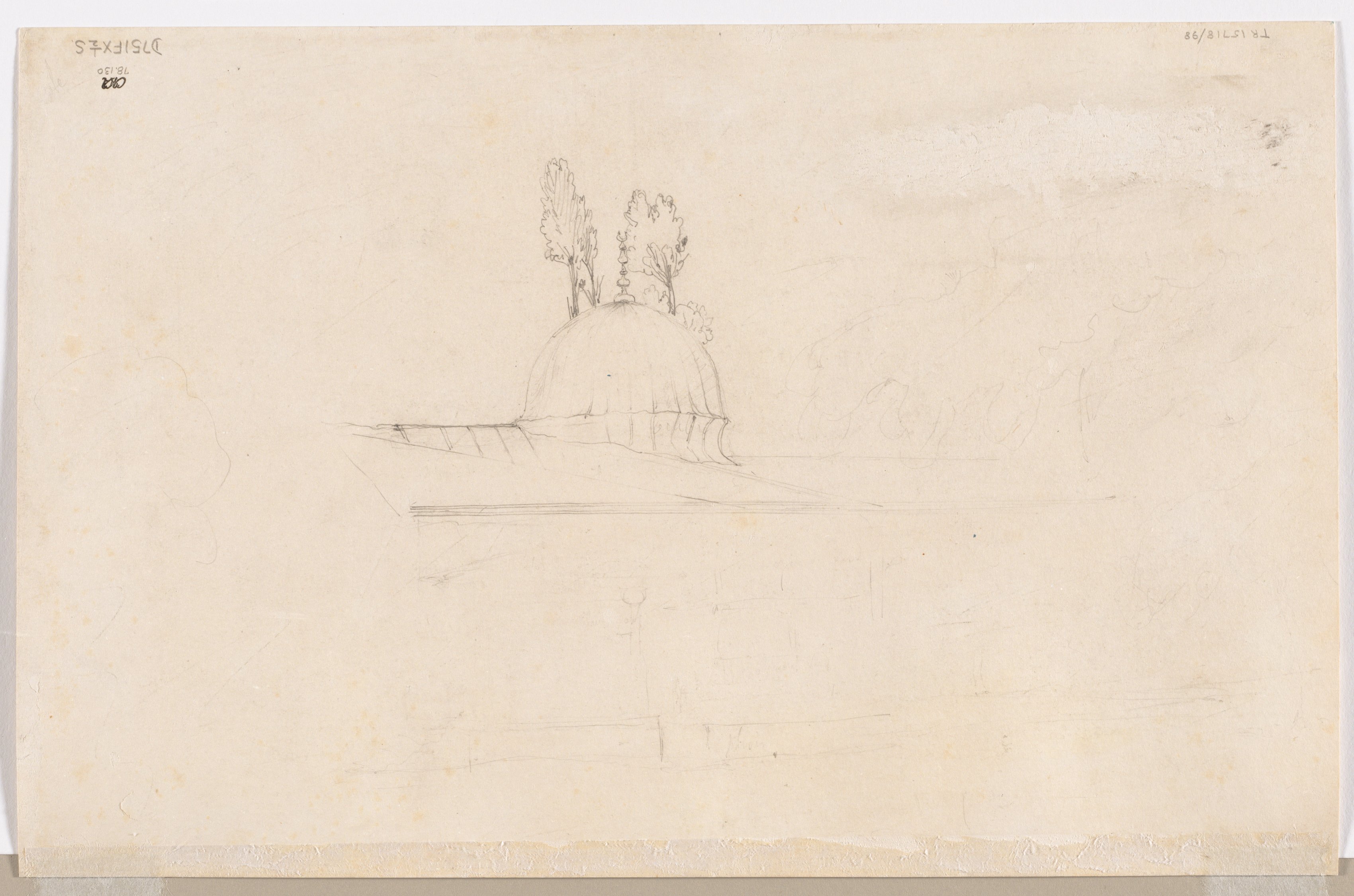 Félix Ziem, Sketch for Pavilion Near a Mosque (verso)