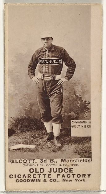 Goodwin & Company, Charles Alcott, 3rd Base, Mansfield, from the Old Judge series (N172) for Old Judge Cigarettes