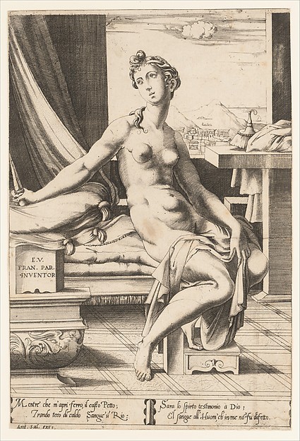 Enea Vico, Lucretia Preparing to Kill Herself