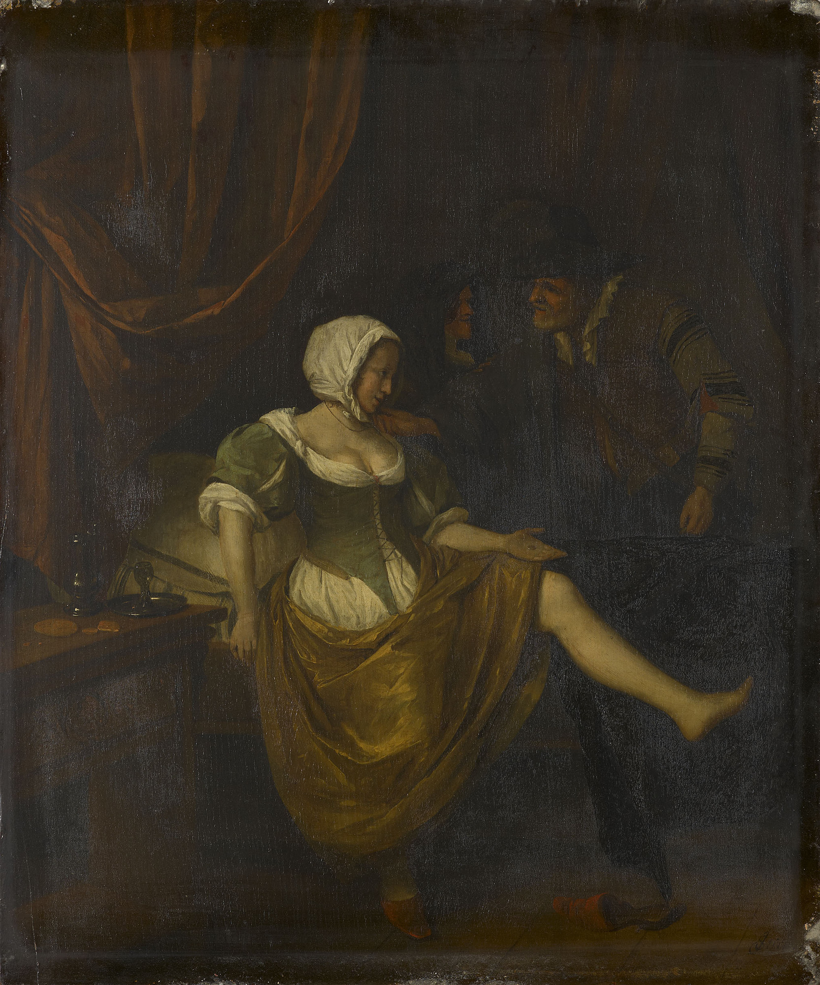 Jan Steen, Scene in a Brothel with an Old Man Giving Money to a Girl