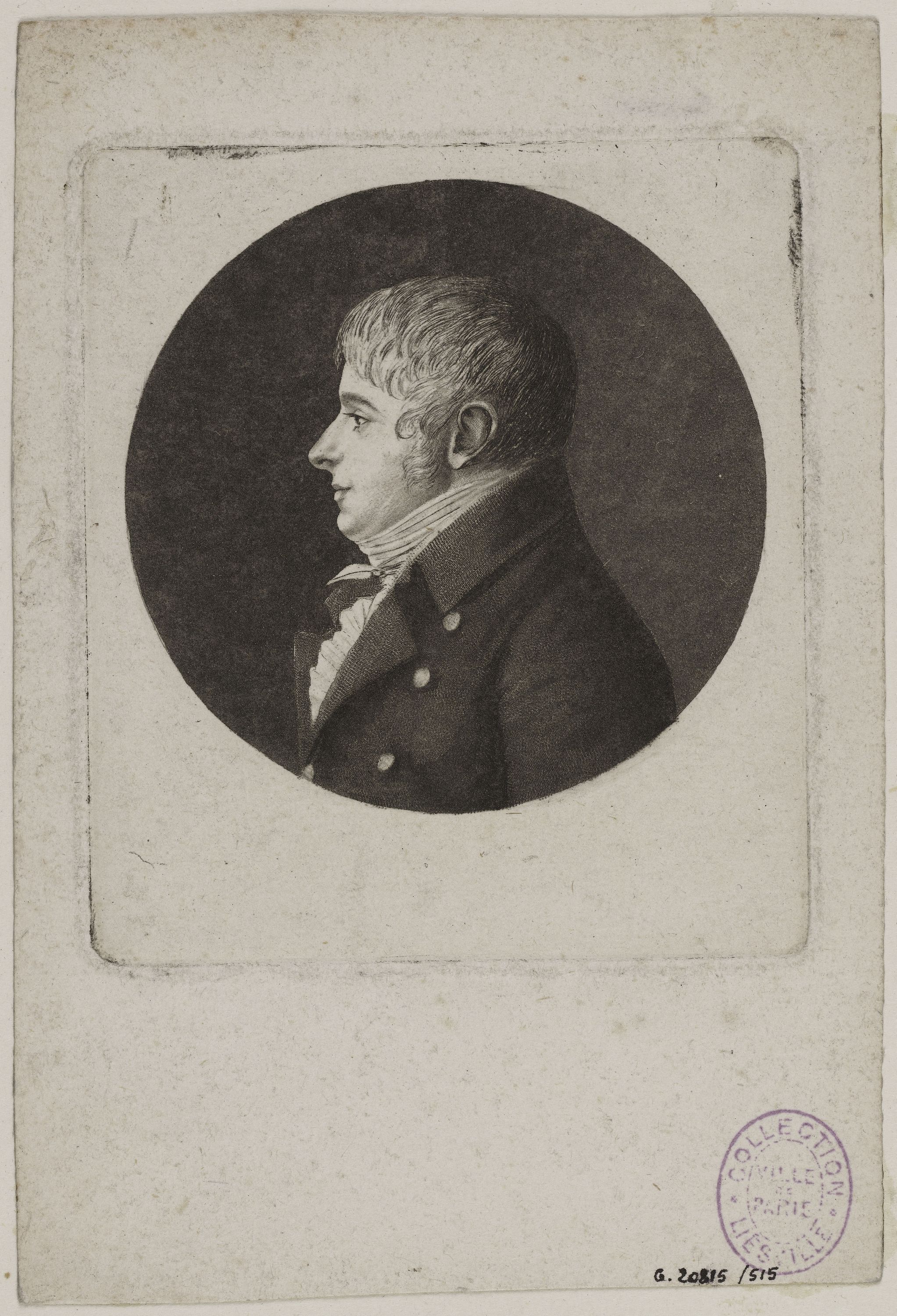 Edmé Quenedey, Portrait d'un homme, fin XVIIIème siècle/début XIXème siècle