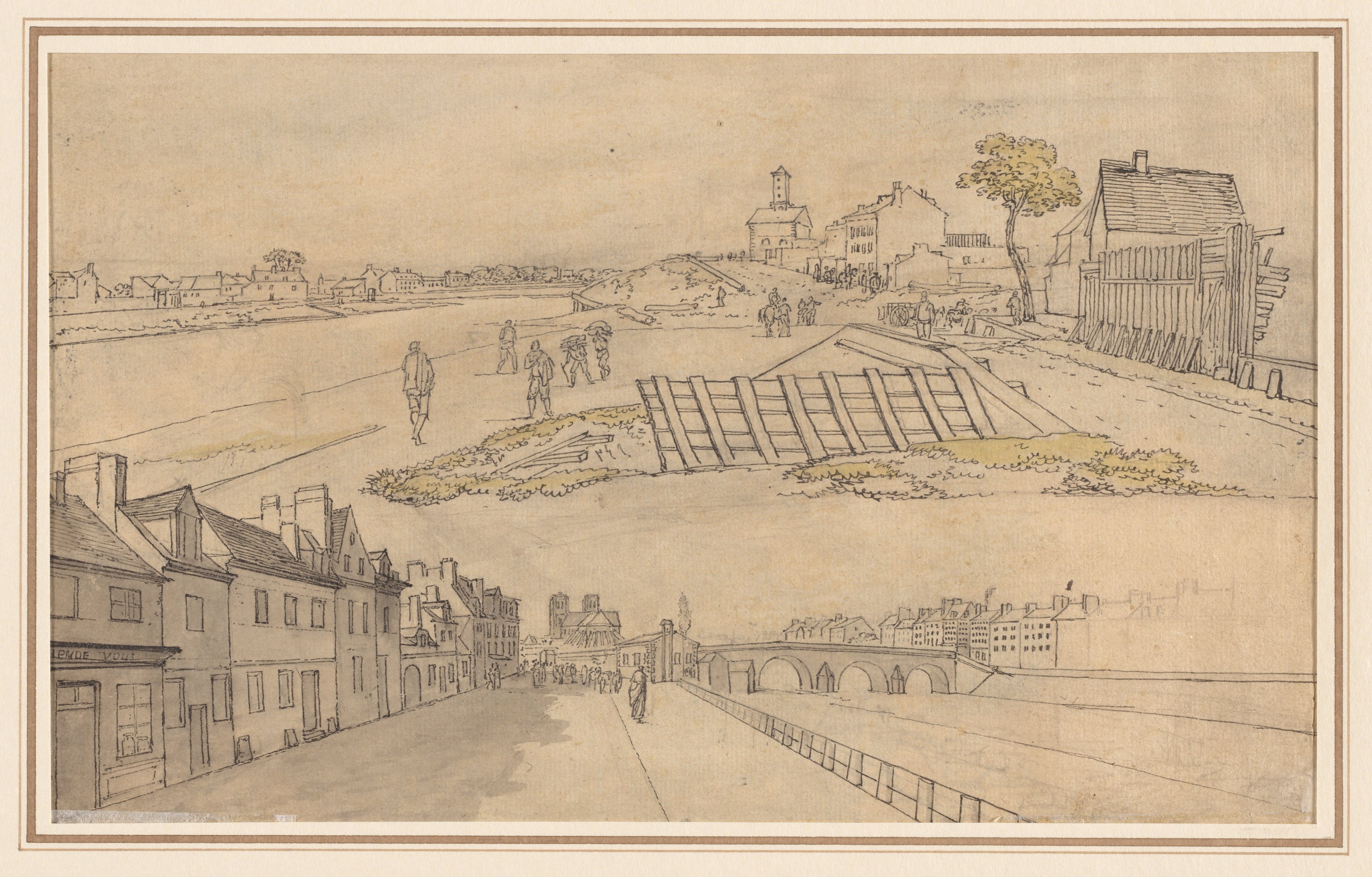 Georges Michel, Two Views of Paris (verso)