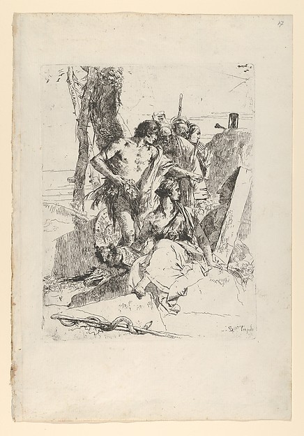 Giovanni Battista Tiepolo, The Discovery of the Tomb of Punchinello, from the Scherzi