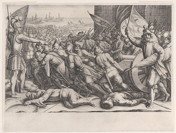 Jacques Callot, Rembarquement des Troupes (Embarkation of Troops), from La Vie de Ferdinand Ier de Médicis série appelée aussi Les Batailles des Médicis (The Life of Ferdinand I de'Medici also called The Medici Battles)