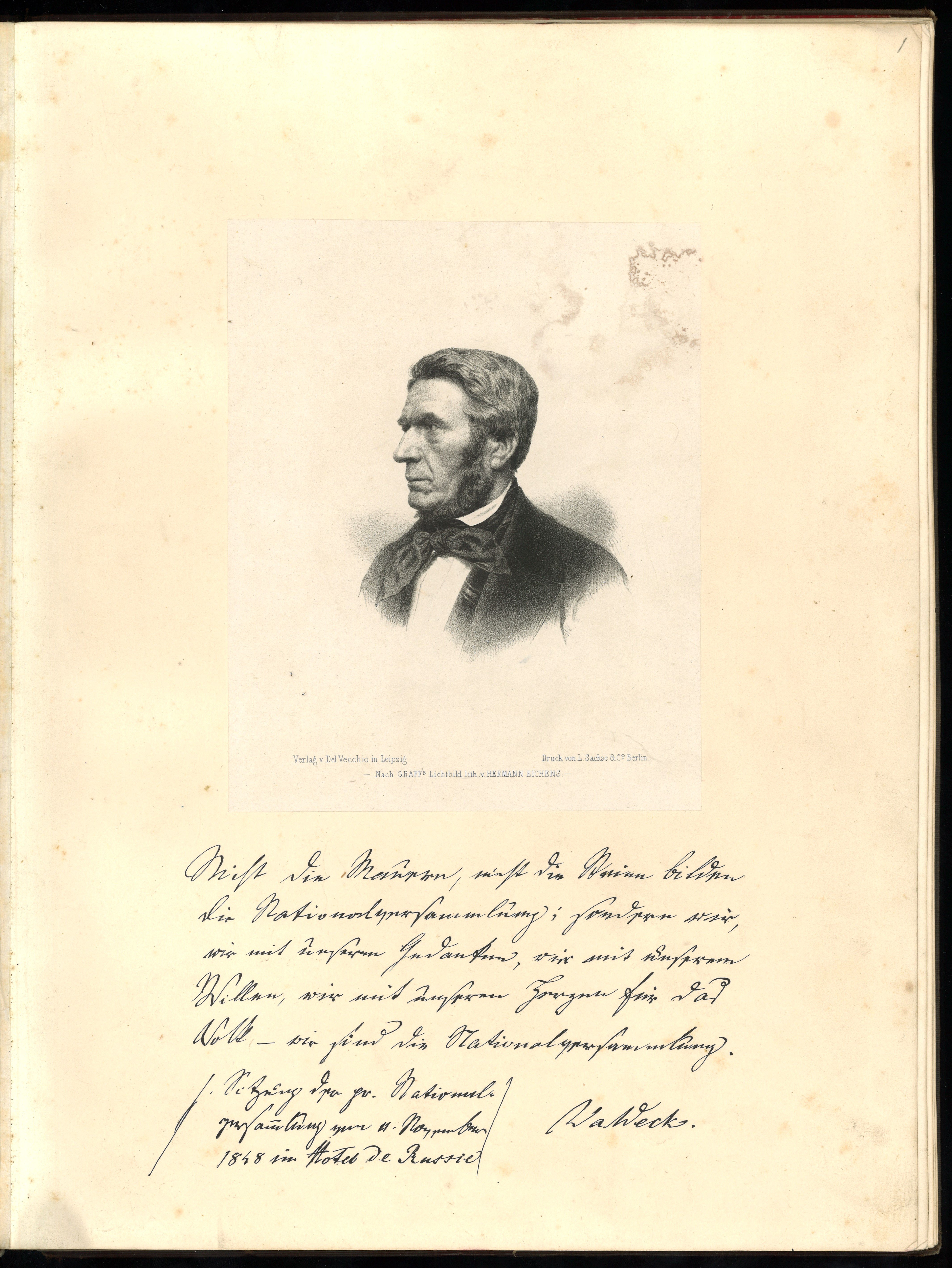 Philipp Hermann Eichens, Waldeck, Benedikt (1802–1870), Jurist und Politiker, Obertribunalsrat in Berlin