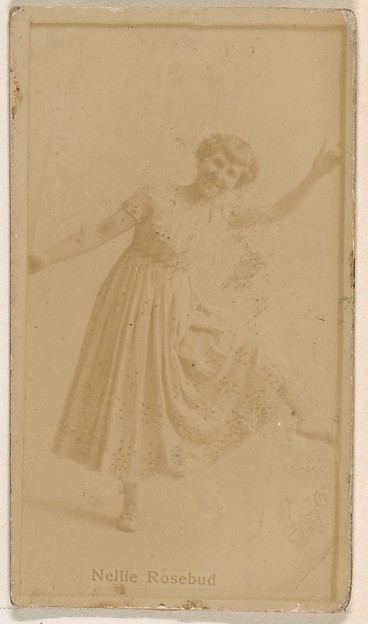 Kinney Brothers Tobacco Company, Nellie Rosebud, from the Actresses series (N245) issued by Kinney Brothers to promote Sweet Caporal Cigarettes