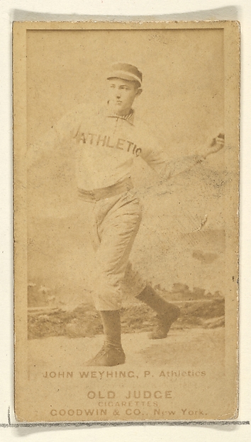 Goodwin & Company, John Weyhing, Pitcher, Philadelphia Athletics, from the Old Judge series (N172) for Old Judge Cigarettes