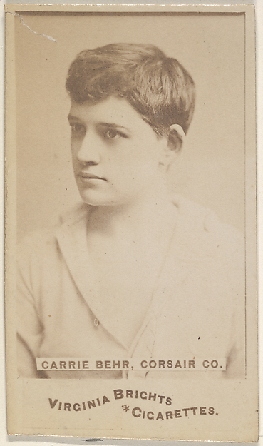 Allen & Ginter, Carrie Behr, Corsair Co., from the Actors and Actresses series (N45, Type 6) for Virginia Brights Cigarettes