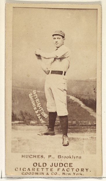 Goodwin & Company, Hughes, Pitcher, Brooklyn Bridegrooms, from the Old Judge series (N172) for Old Judge Cigarettes