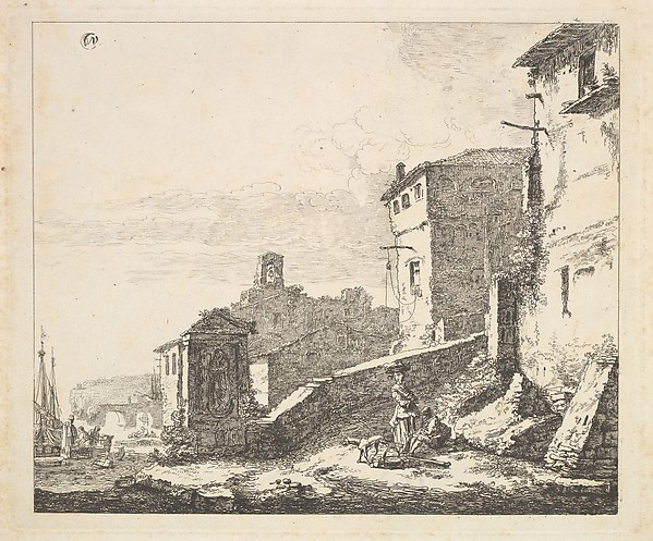 Thomas Wijck, Village Scene with Woman Standing Beside a Seated Man (copy)