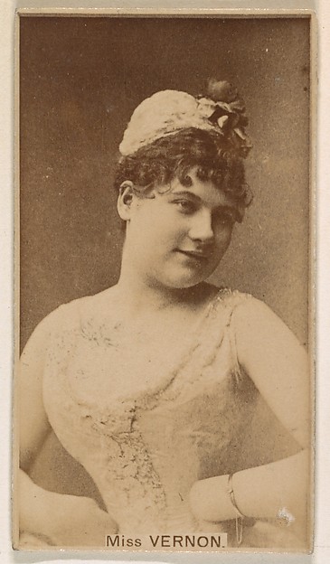 Kinney Brothers Tobacco Company, Miss Vernon, from the Actresses series (N245) issued by Kinney Brothers to promote Sweet Caporal Cigarettes