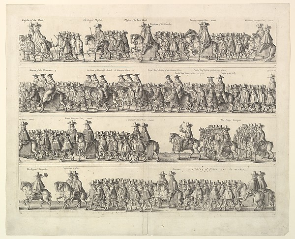 Wenceslaus Hollar, Coronation Procession of Charles II Through London (from John Ogilby's "The Entertainment of...Charles II," London, 1662)