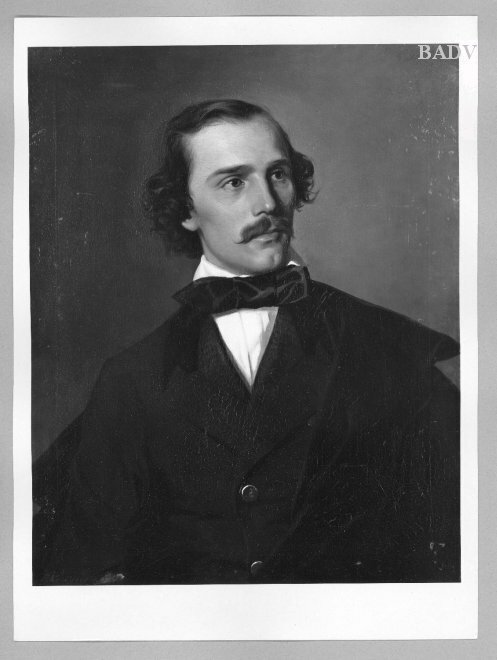 Friedrich Kriehuber, Herrenbildnis in Schwarz