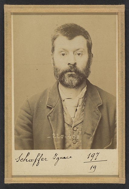 Alphonse Bertillon, Schaeffer. Ignace. 42 ans, né à Berheim (Bas-Rhin) le 31/10/51. Ébéniste. Anarchiste. 2/7/94.