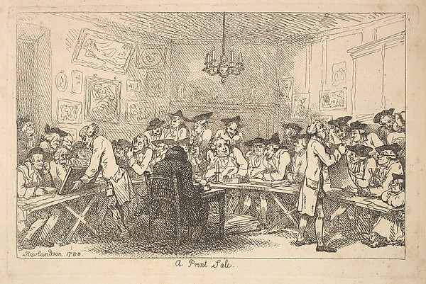 Thomas Rowlandson, A Print Sale – A Night Auction