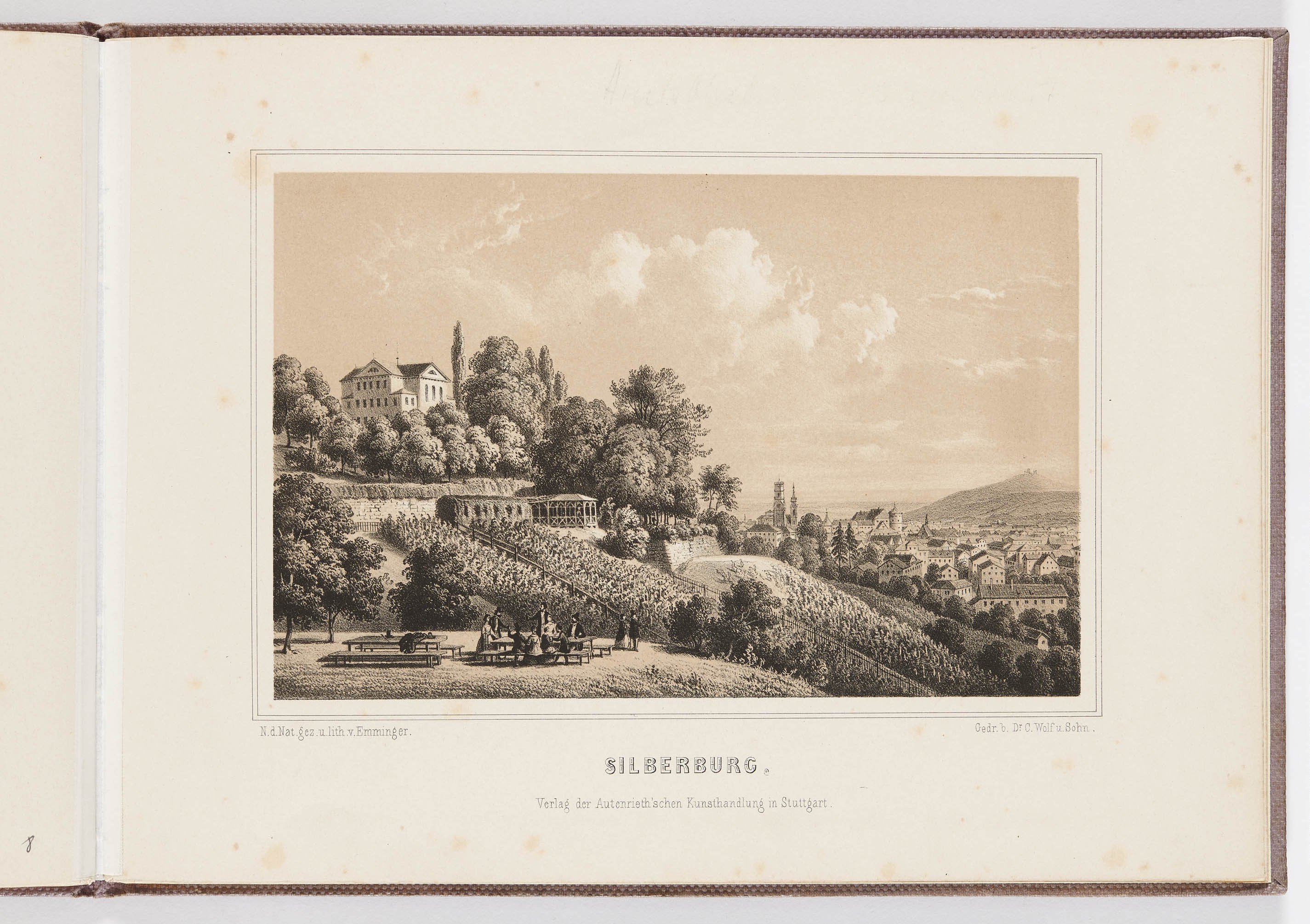 Eberhard Emminger, "Album von Stuttgart", Blatt 9: "Silberburg."