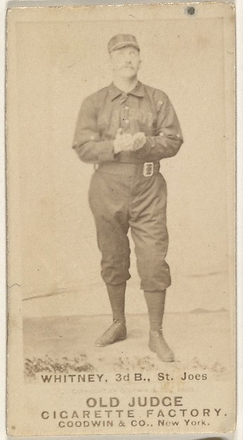 Goodwin & Company, Charles F. Whitney, 3rd Base, St. Joseph Clay Eaters, from the Old Judge series (N172) for Old Judge Cigarettes