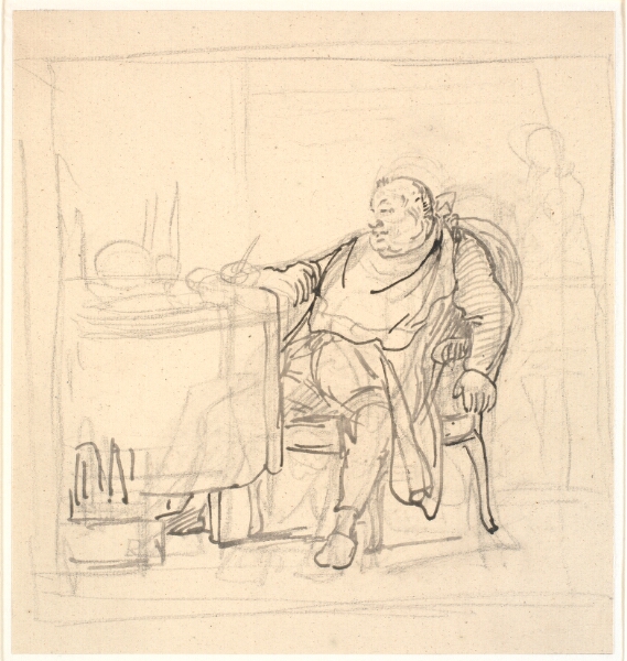 Wilhelm Marstrand, En tyk mand ved middagsbordet