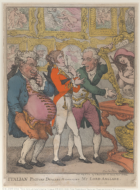 Thomas Rowlandson, Italian Picture Dealers Humbugging My Lord Anglaise