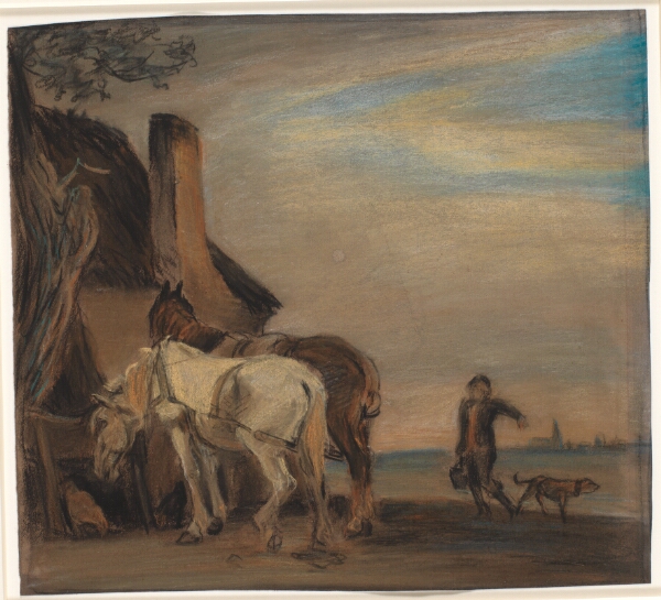 Theodor Philipsen, Karl, der bringer vand til to heste (kopi efter Paulus Potters maleri på Louvre)