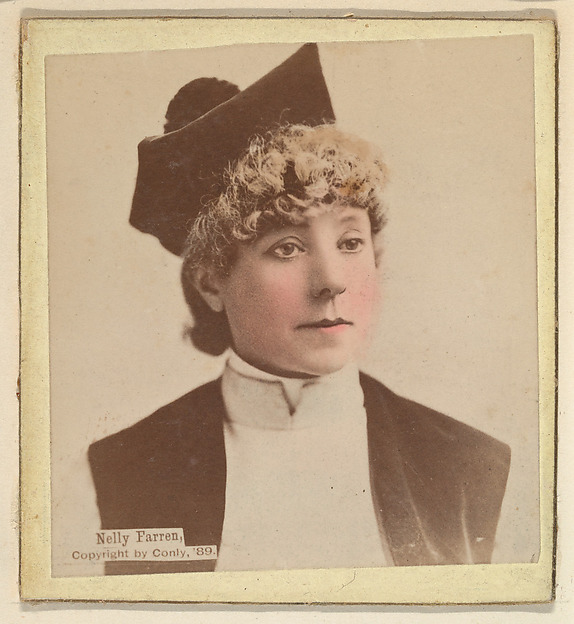 Kinney Brothers Tobacco Company, Nelly Farren, from the Actresses series (N246), Type 2, issued by Kinney Brothers to promote Sporting Extra Cigarettes